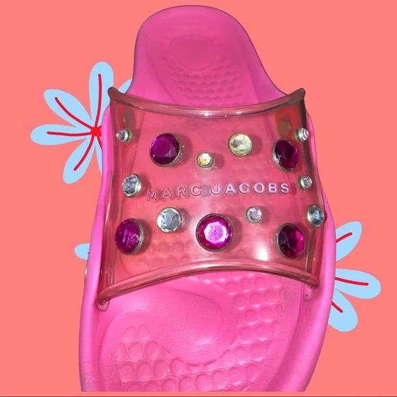 Marc Jacobs Pink Diamond Slides Size 9 - Picture 2 of 7
